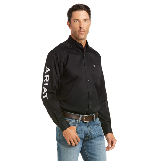 Camisa Ariat Team Logo Twill Negro Corte Fitted