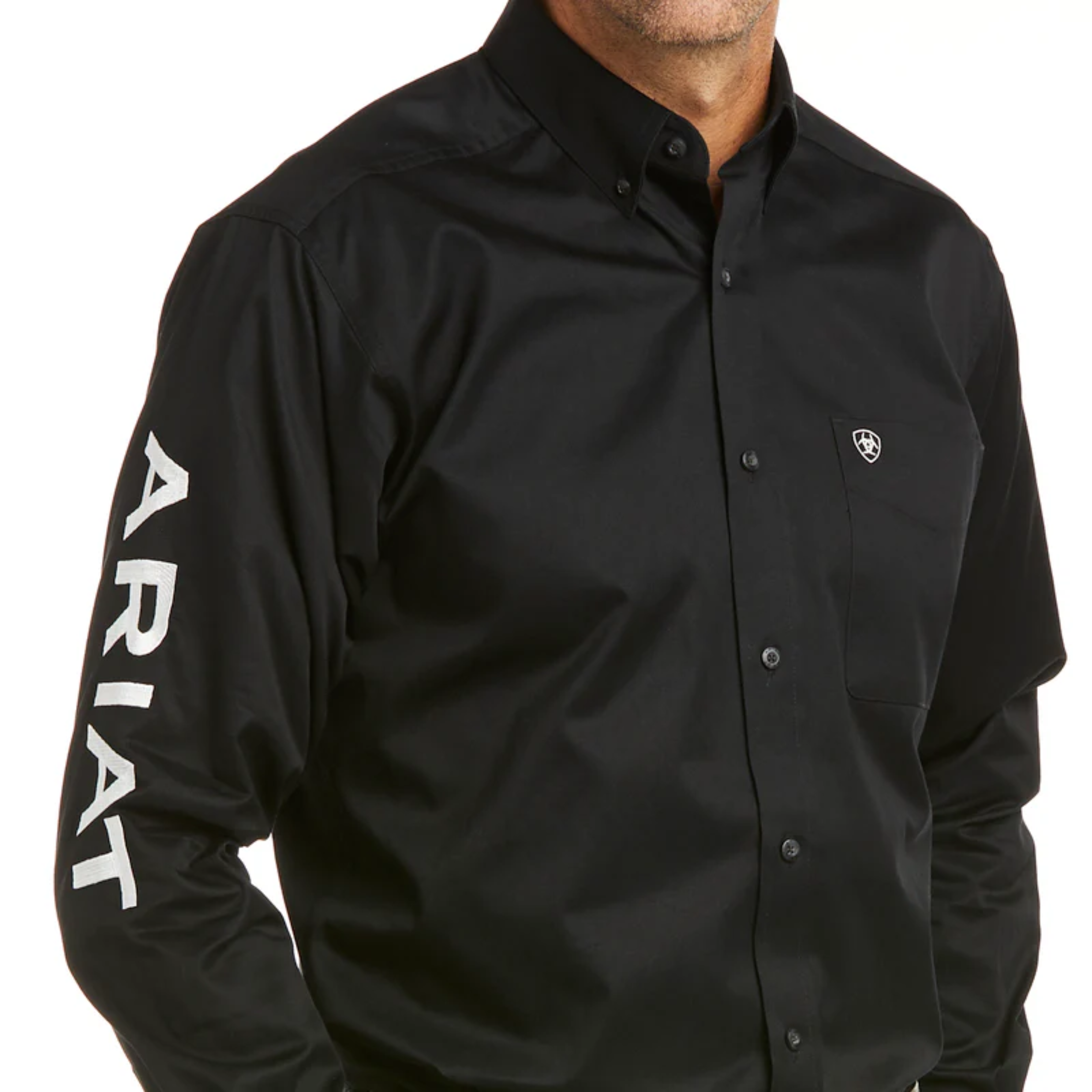 Camisa Ariat Team Logo Twill Negro Corte Fitted